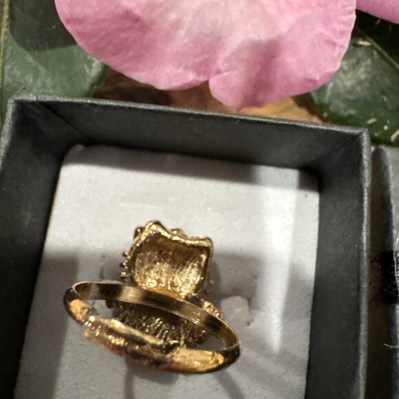 Adorable Hello Kitty Cat Kitten Silvertone Costume Adjustable Ring NEW w Box A8 - Picture 7 of 9